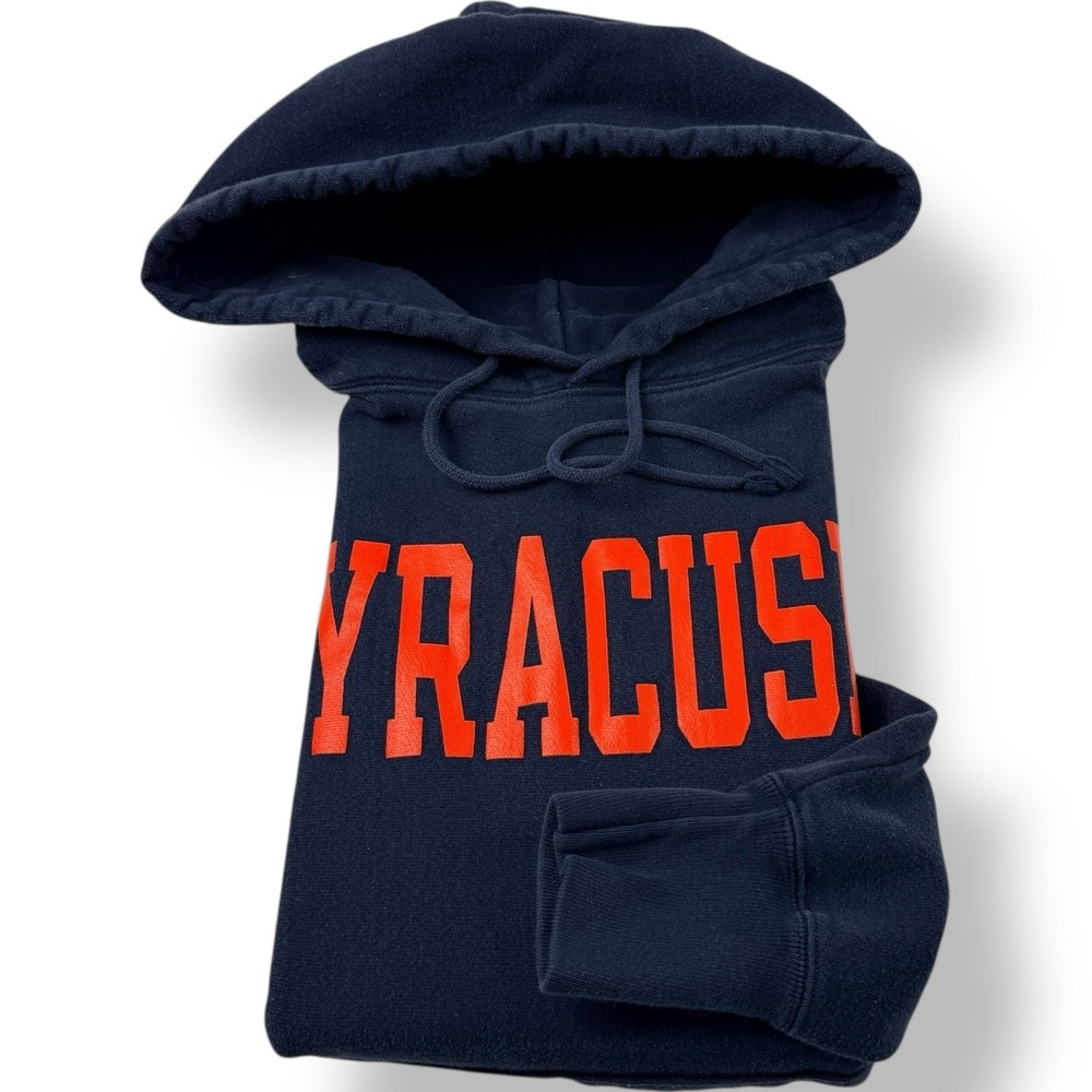 Champion Reverse Weave Navy Syracuse Hoodie Sweatshirt Men's Size Medium Vintage